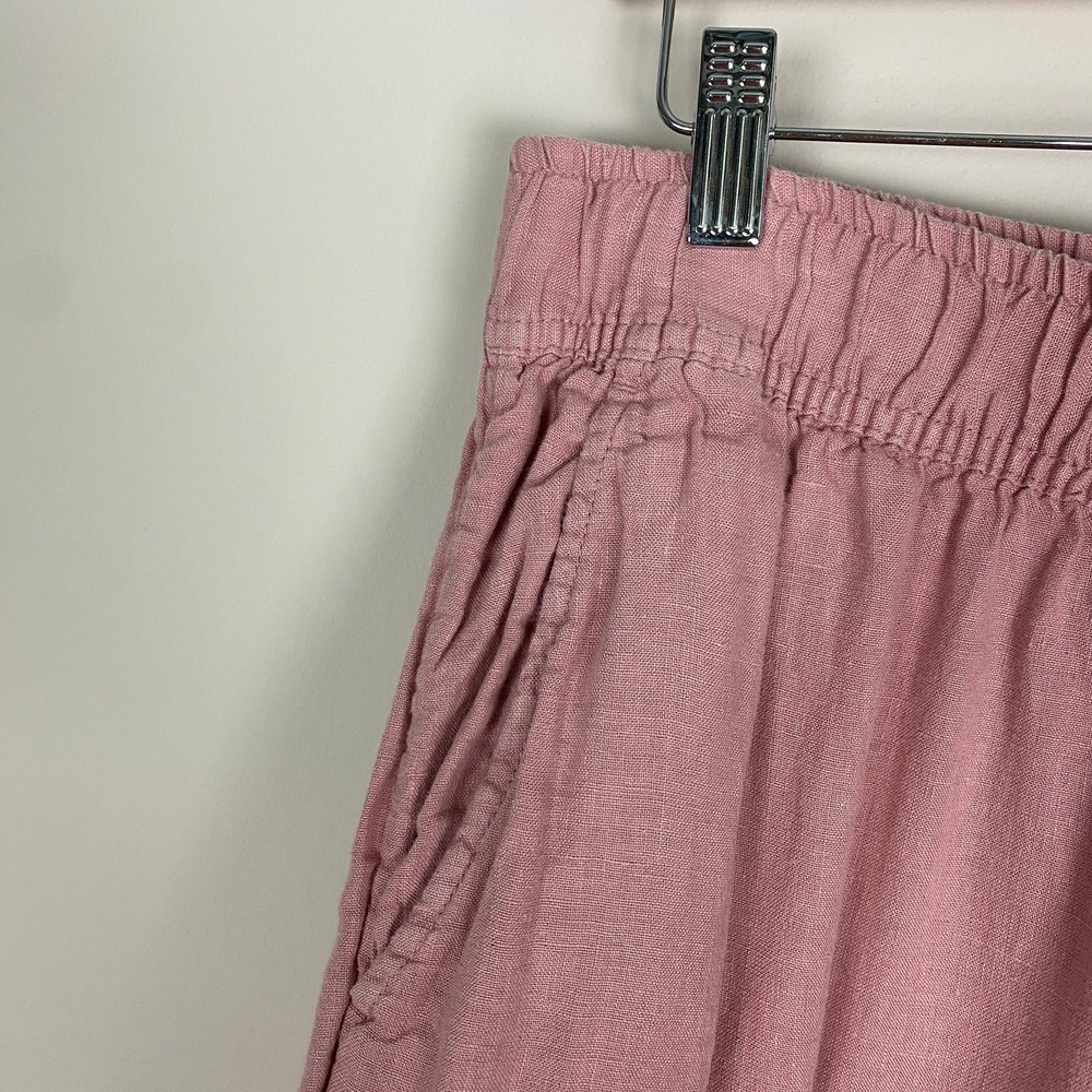 Sigrid Olsen Linen Wide Leg Pants Womens Large Pink Pull On Casual Coastal - Picture 5 of 6
